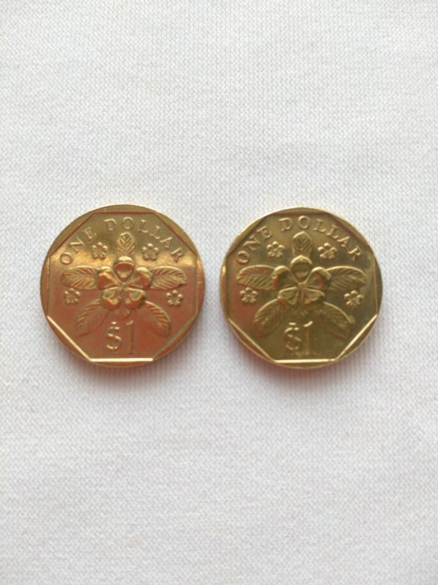 美品 シンガポール1ドル硬貨2枚セット コイン 風水お守り金運｜Yahoo
