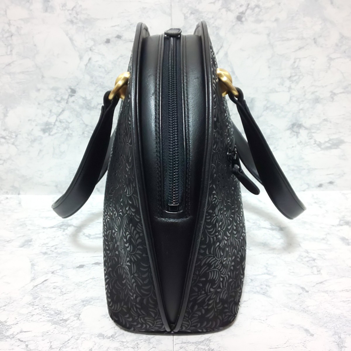 極美品】印傳屋 INDENYA 甲州印伝 ディアスキン ハンドバッグ ミニ