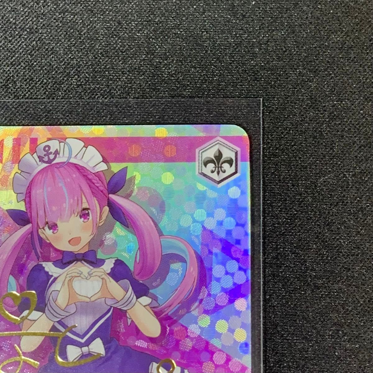 SP] 湊あくあ 金箔押しサイン ヴァイスシュヴァルツ ホロライブ