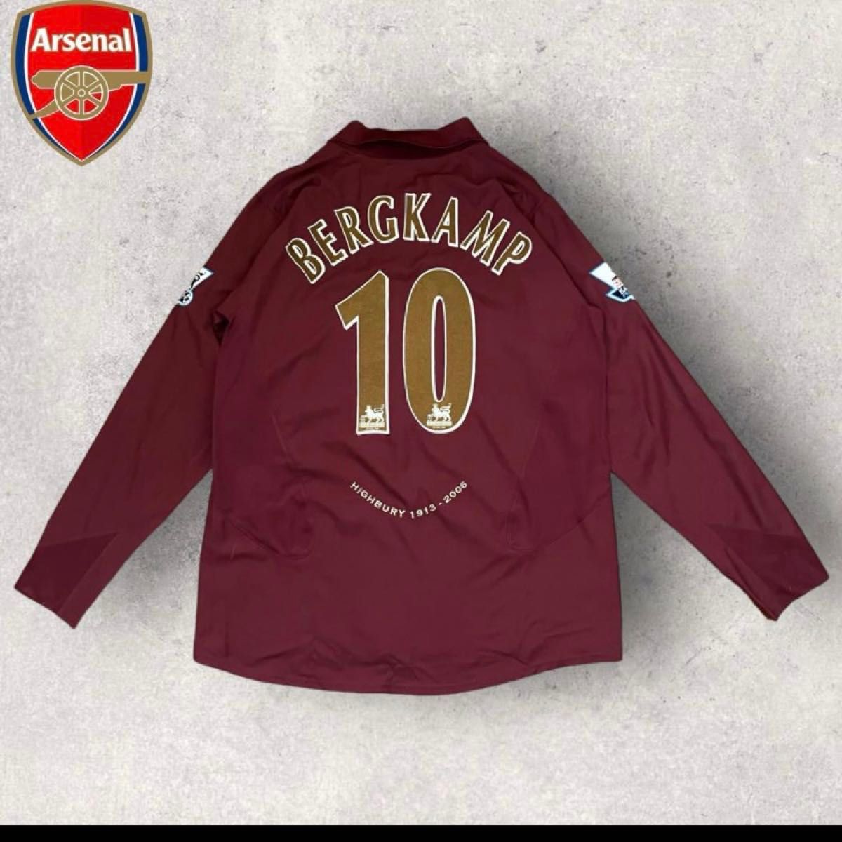 激レア 05-06 ベルカンプ アーセナル NIKE 長袖ホームユニフォーム
