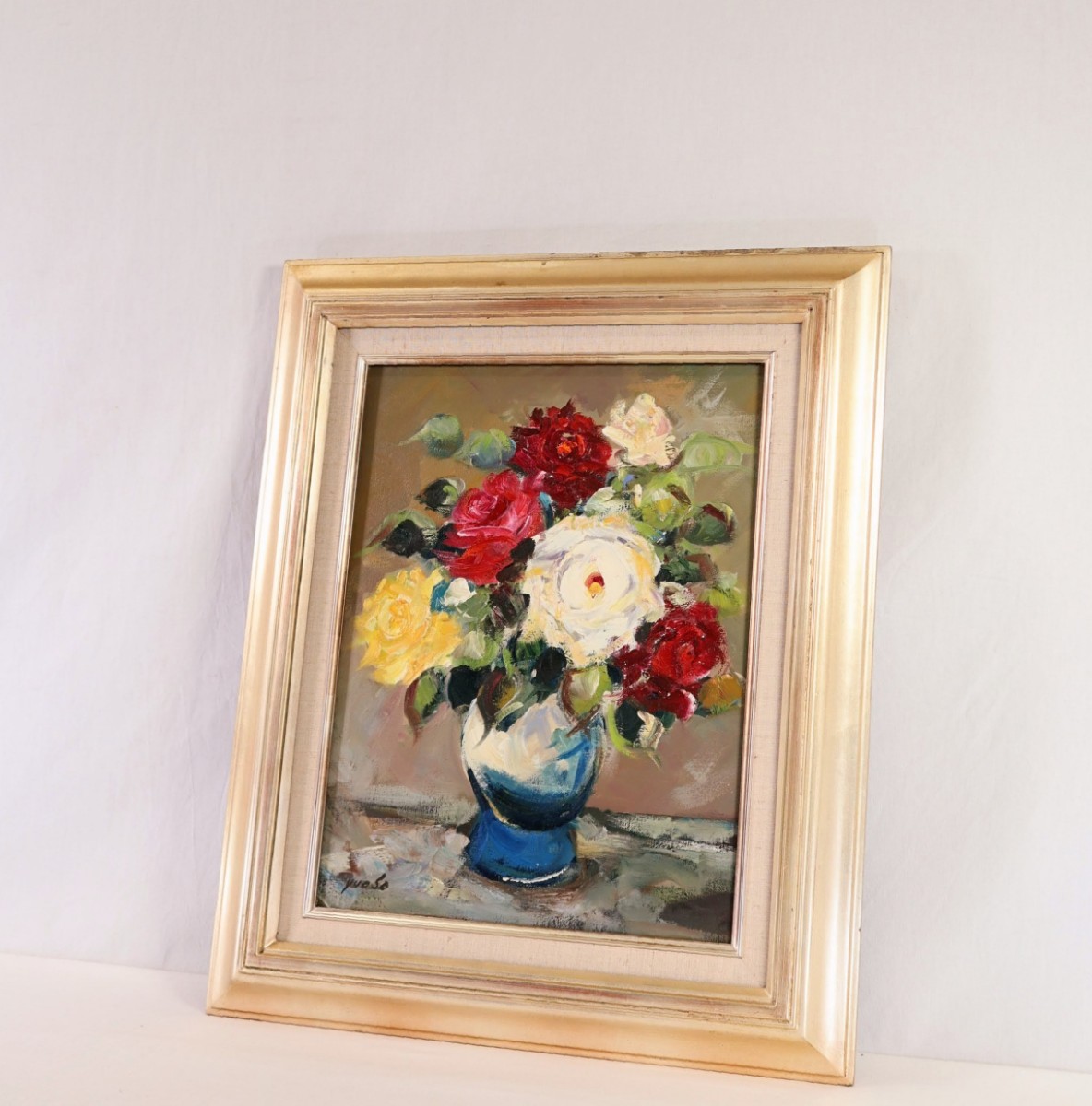 Yahoo!オークション - 真作 湯浅洋子 油彩「ばら」画寸 32cm×41cm F6