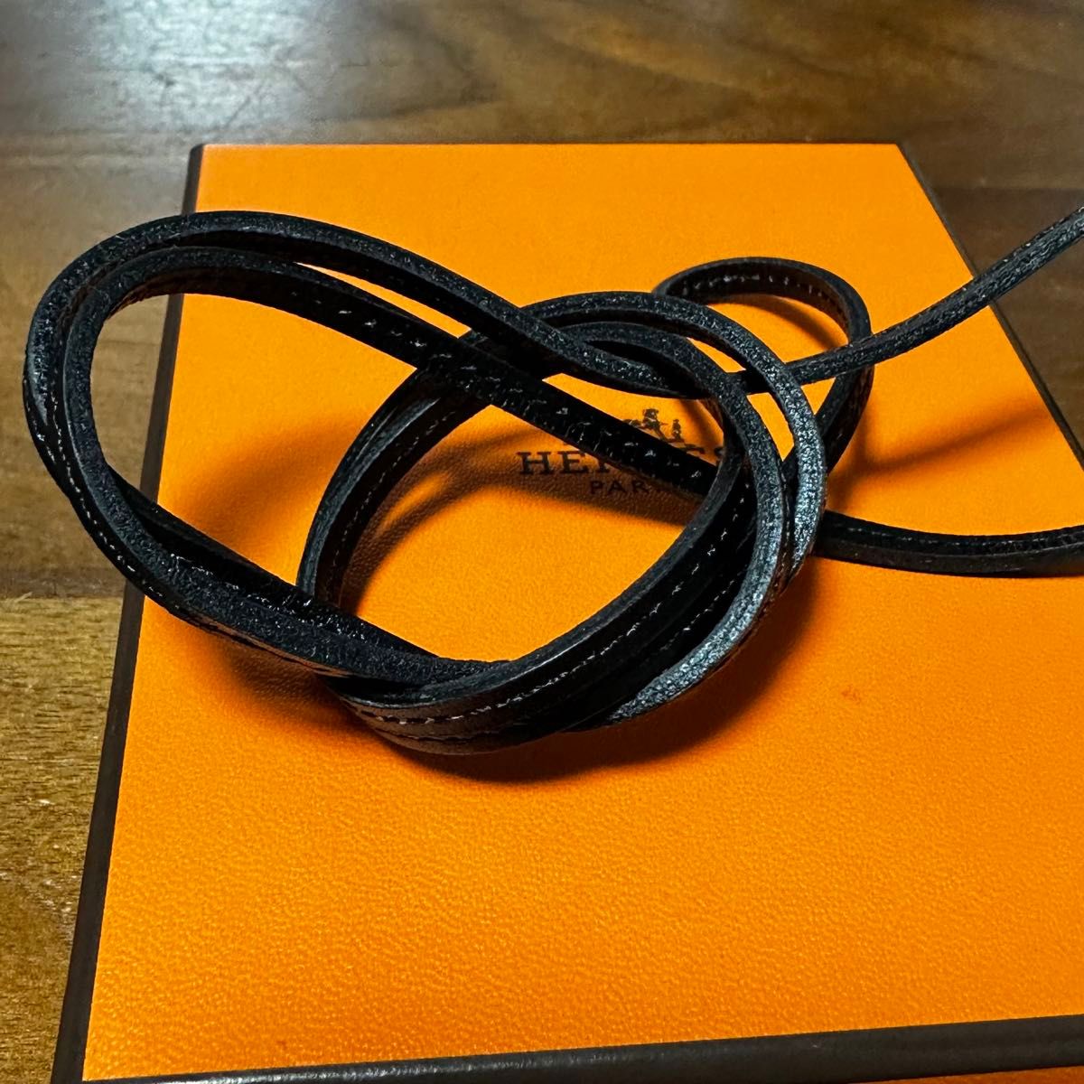 エルメス ラニエール 黒 ノワール 未使用 ボックスカーフ マルジェラ