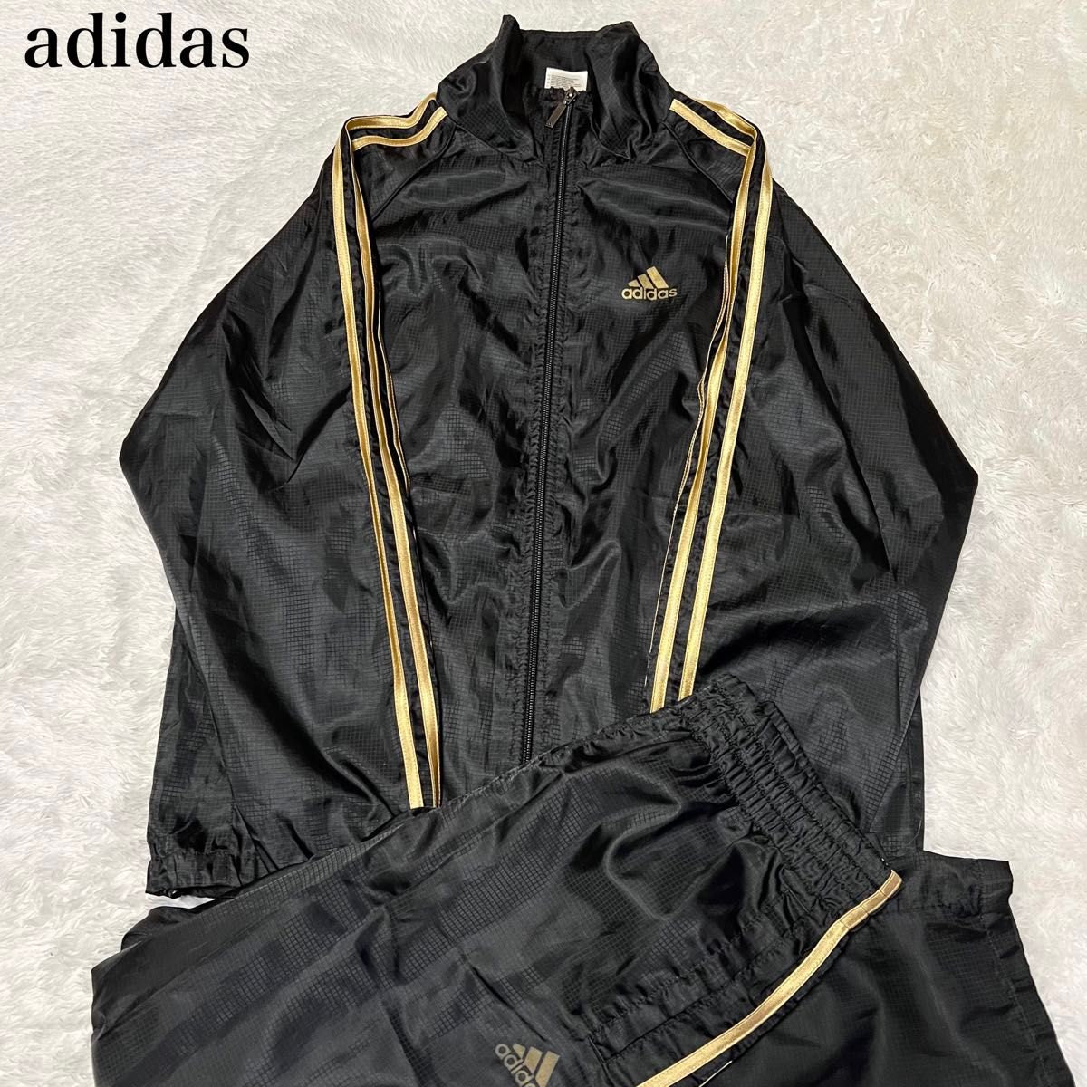 アディダス ウインドブレーカー ジャージ 上下 セットアップ 黒