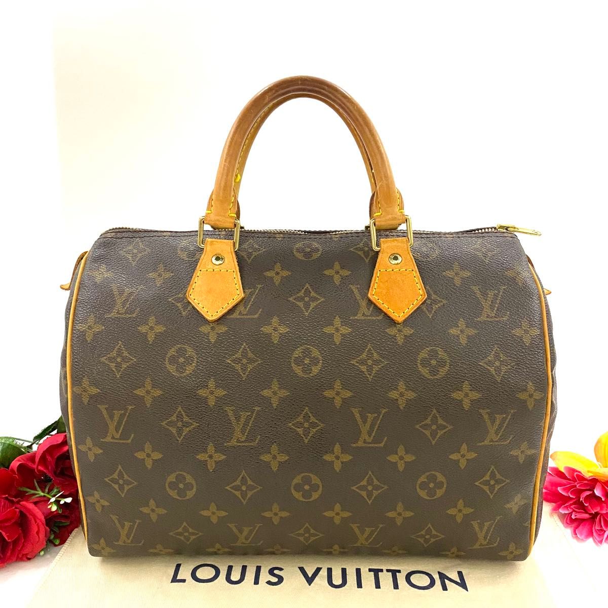 SSS級 ルイ ヴィトン スピーディ30 モノグラム ボストンバッグ 鍵付き