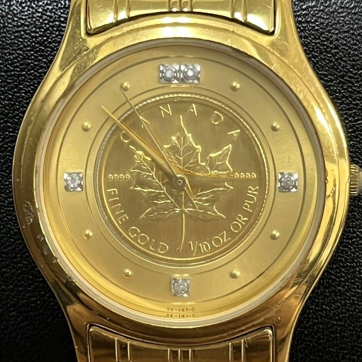 Yahoo!オークション - エルジン カナダ メイプルリーフ コイン 金貨 腕