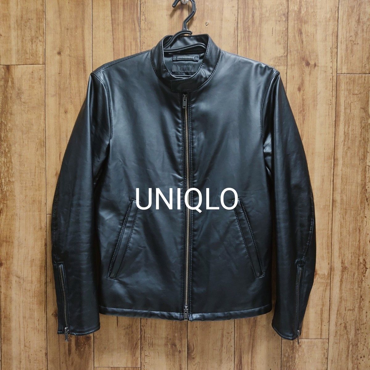 美品 UNIQLO ユニクロ 革ジャン レザージャケット シングルライダース