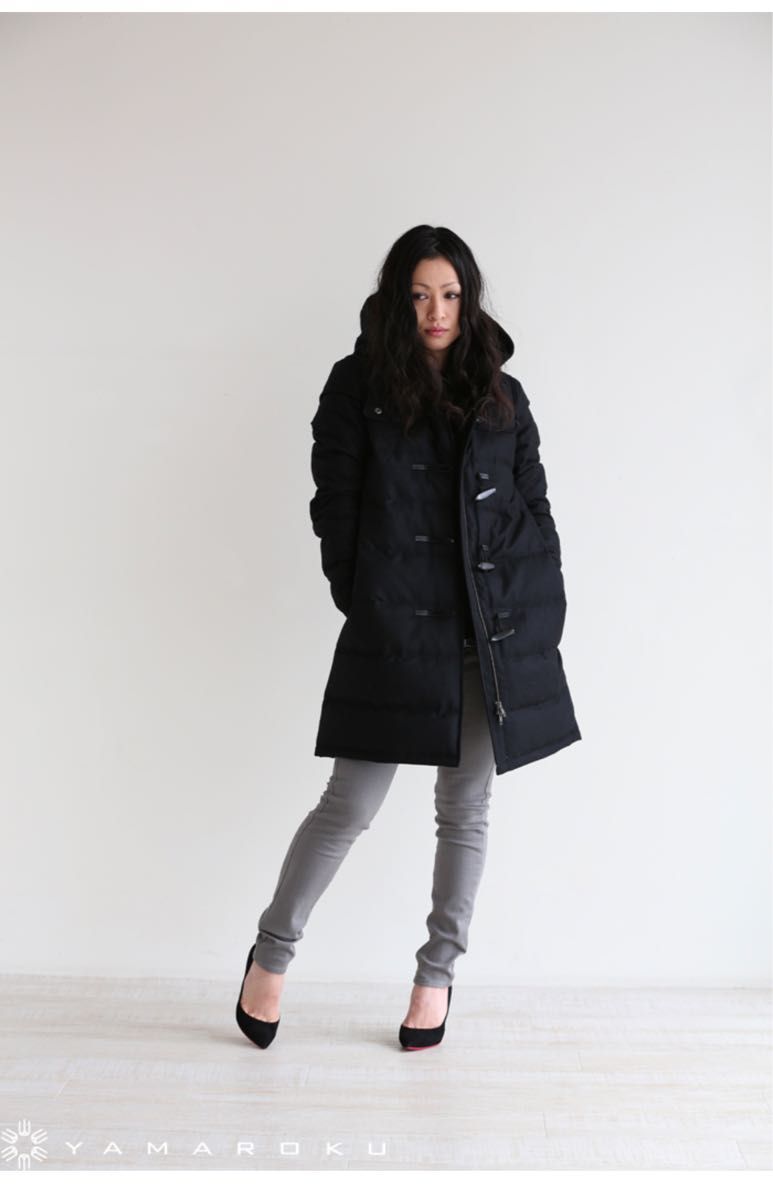 美品 theory セオリー ダウンコート ダッフルフード付き ブラック S