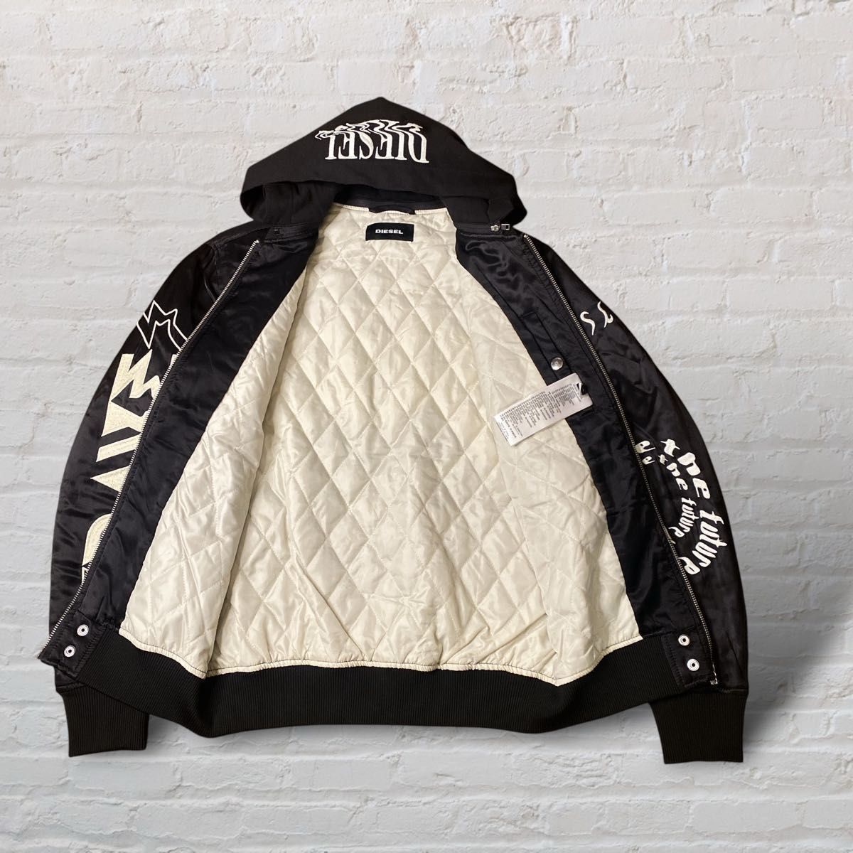 美品】DIESEL ディーゼル ブルゾン MA-1 スカジャン 刺繍 フード