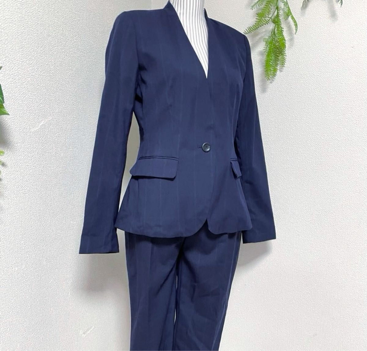 新品未使用 ZARA ザラ 【L M】ノーカラージャケット パンツスーツ