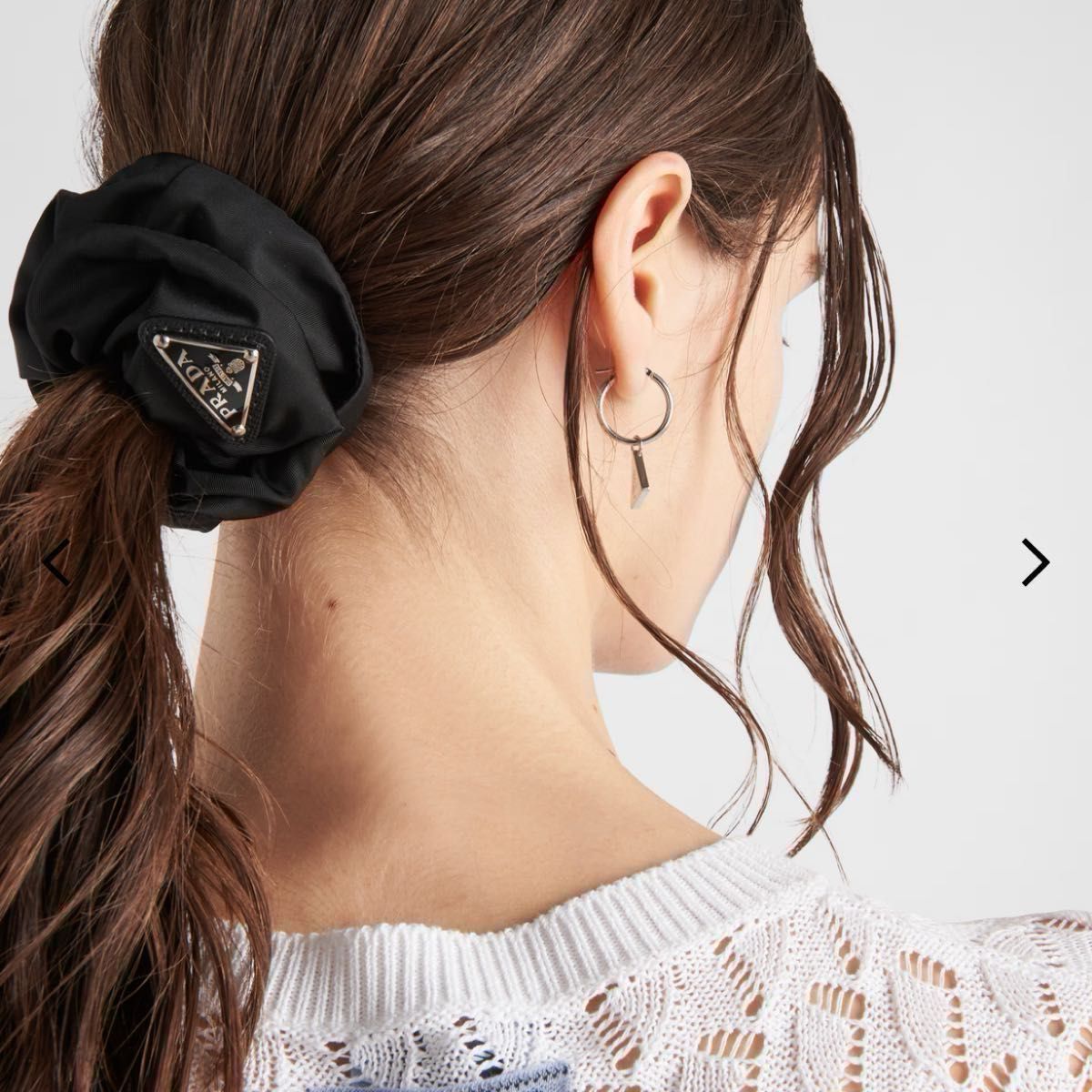 正規品 PRADA プラダ シュシュ 黒 ブラック Re-Nylon｜Yahoo!フリマ