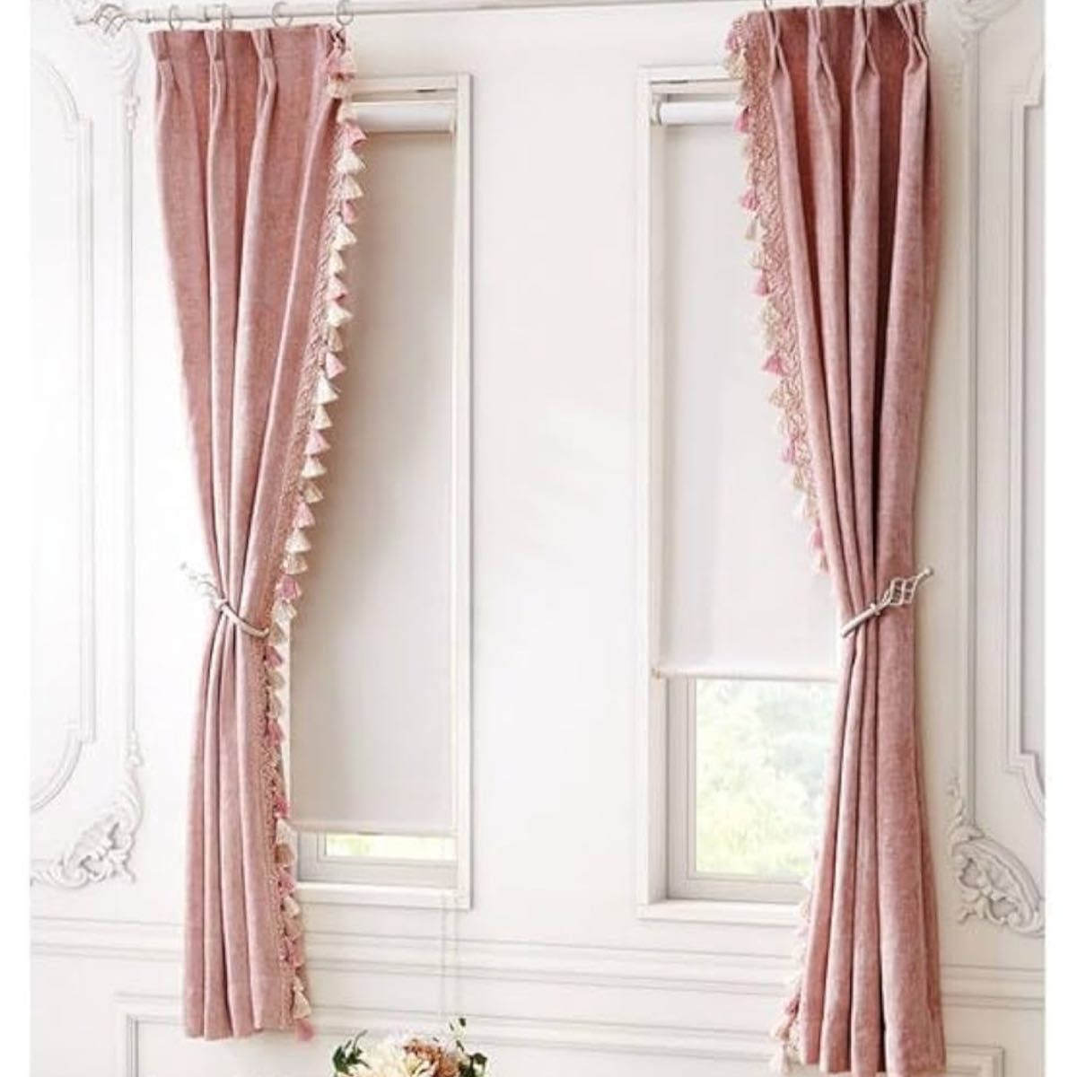ニトリ カーテン ドレープカーテン トリム ローズ 100cm・110cmの2枚組