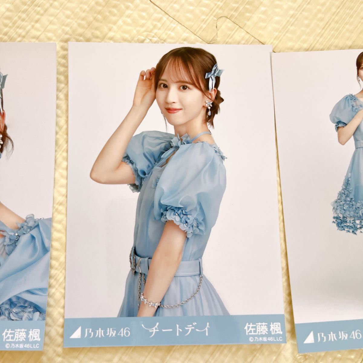 匿名発送】乃木坂46 チートデイ 生写真 佐藤楓 コンプ水色衣装美品