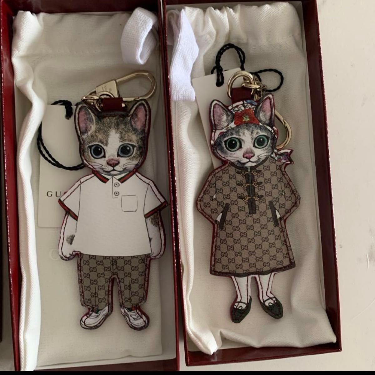 日本限定 ヒグチユウコ GUCCI 猫 チャーム ボリス＆ボーちゃん 2体
