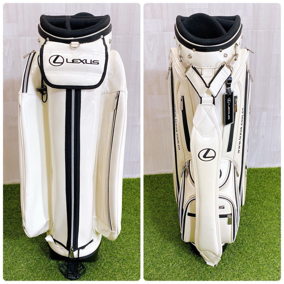 希少 LEXUS レクサス キャディバッグ エナメル 3点式 スタンド式