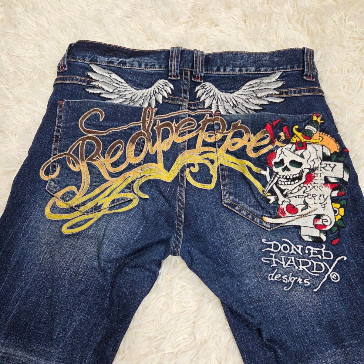 Ed Hardy×Red Pepper エドハーディー レッドペッパー 刺繍 デニム 羽
