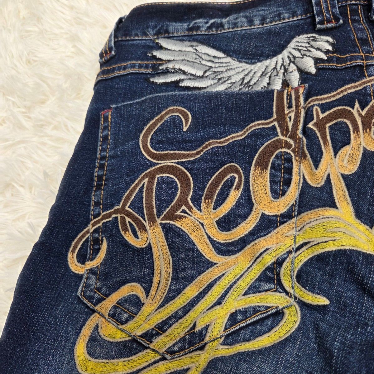 Ed Hardy×Red Pepper エドハーディー レッドペッパー 刺繍 デニム 羽