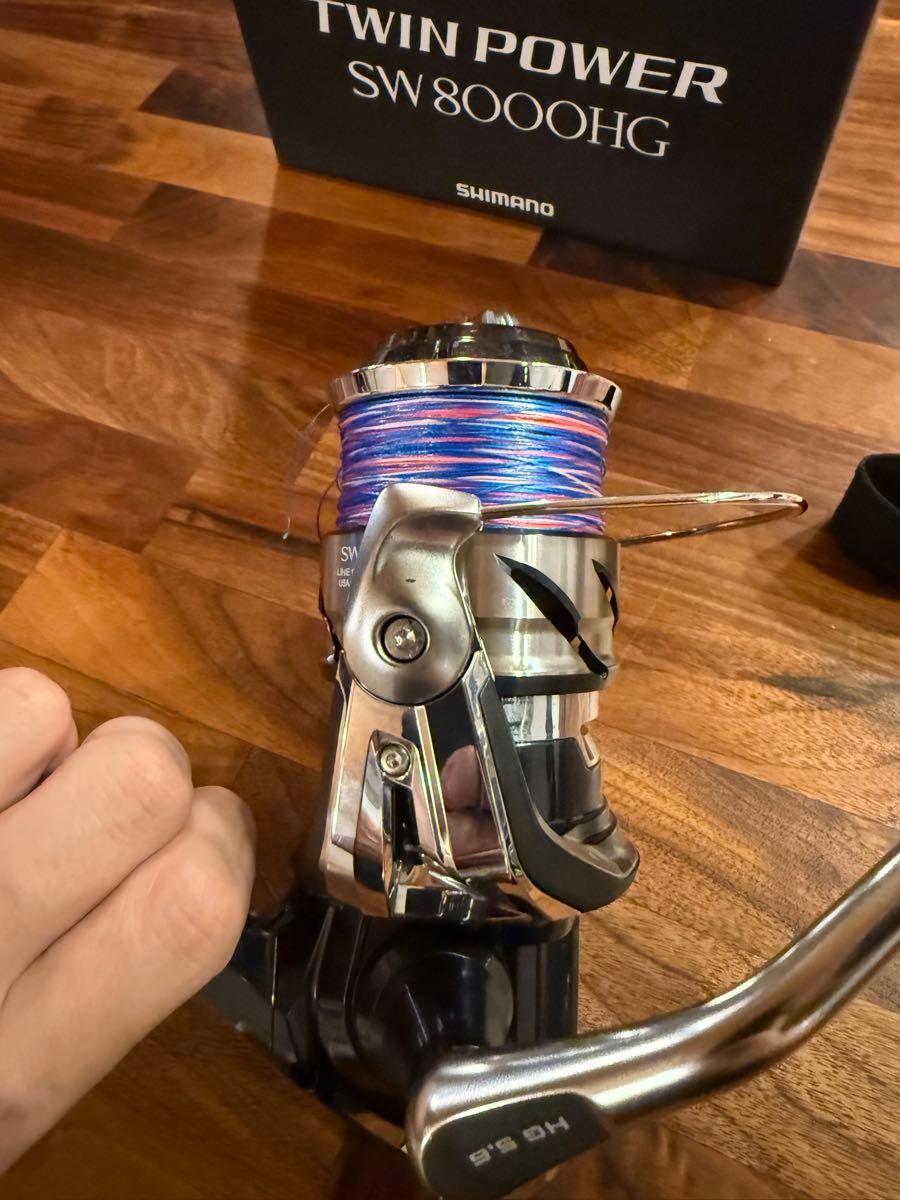 シマノ 21ツインパワー 8000HG 付属品完備 サンライン製8本撚りPE