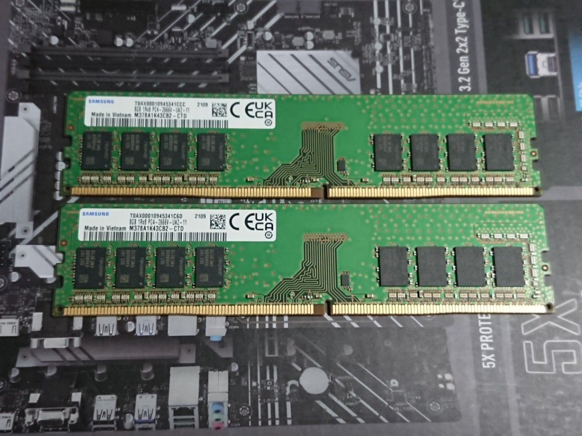 Samsung PC4 2666v(DDR4) 8GB×2 合計16GB デスクトップPC用メモリ 動作