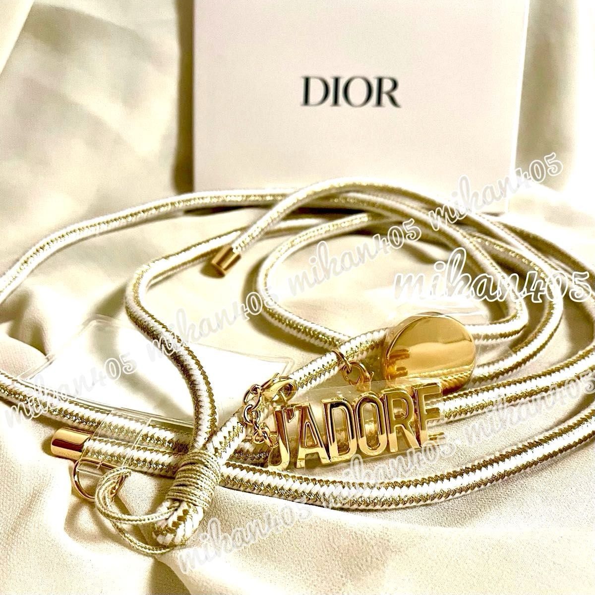 箱付き ディオール ゴールド チャーム スマホ ショルダー ストラップ