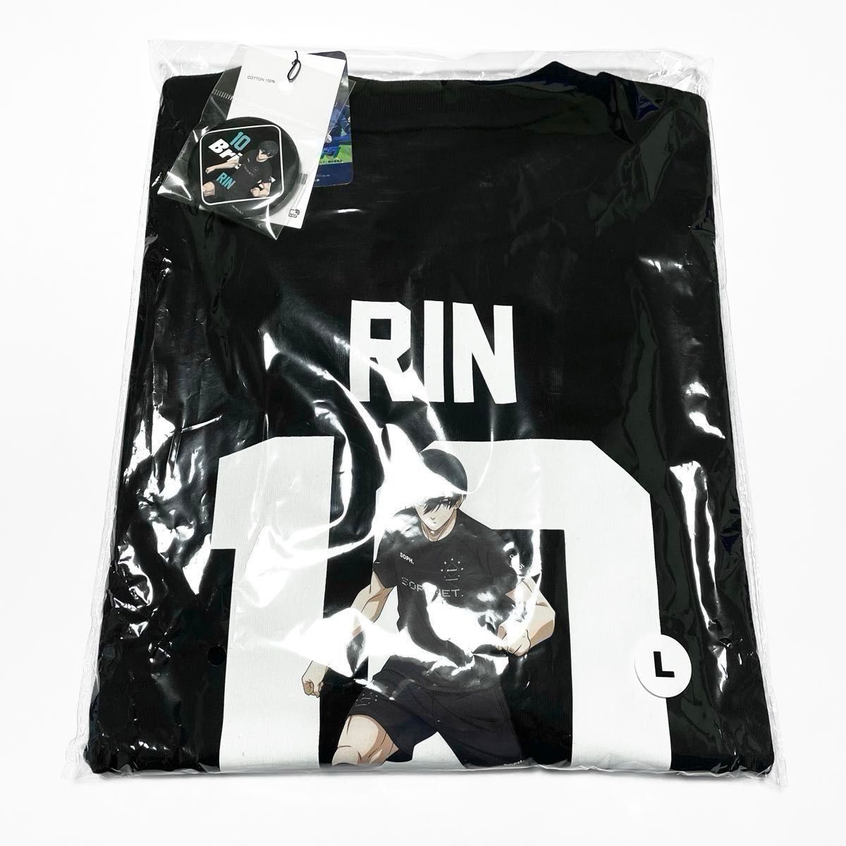 新品L缶バッジ付F C Real BristolブルーロックBLUE LOCK L/S TEE糸師凛