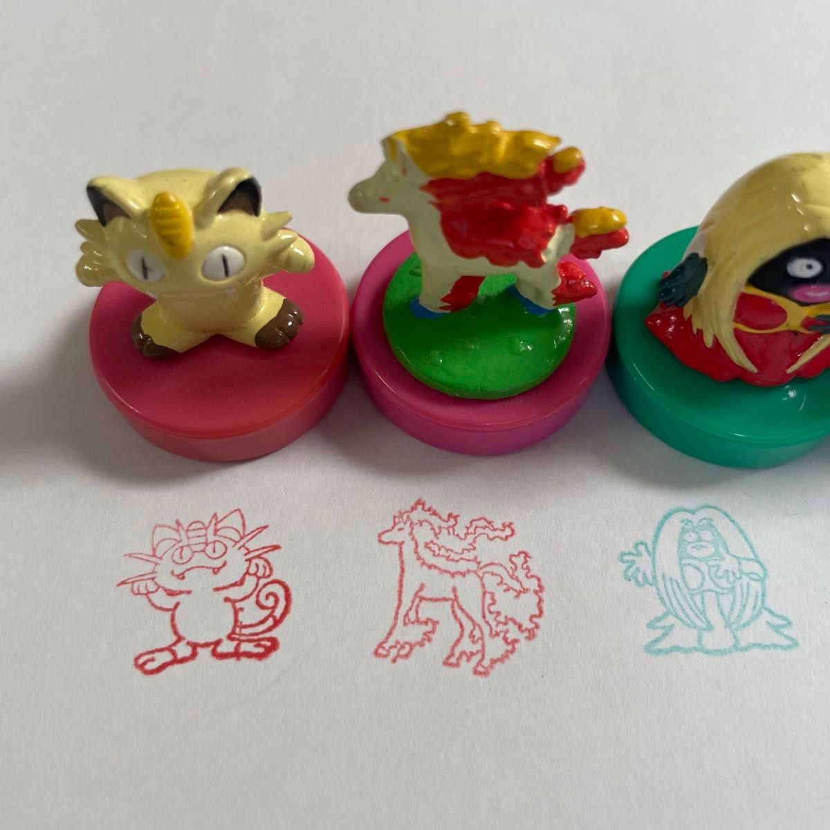 当時物】初代ポケモン スタンプ レトロ フィギュア スタンプ付き 5体