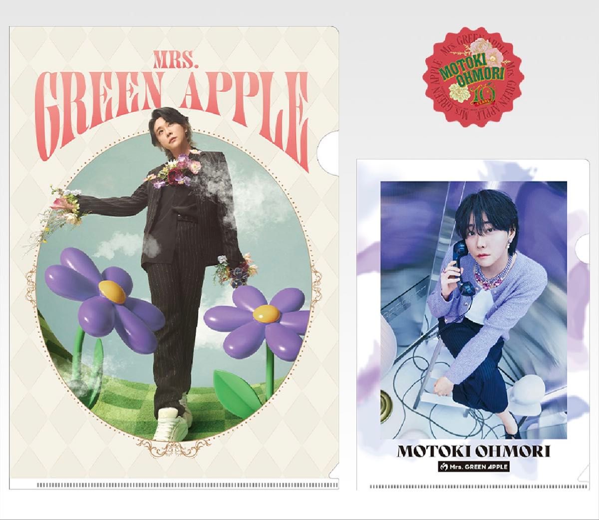 ミセスグリーアップル 一番くじ F賞 クリアファイル ステッカー ロゴ