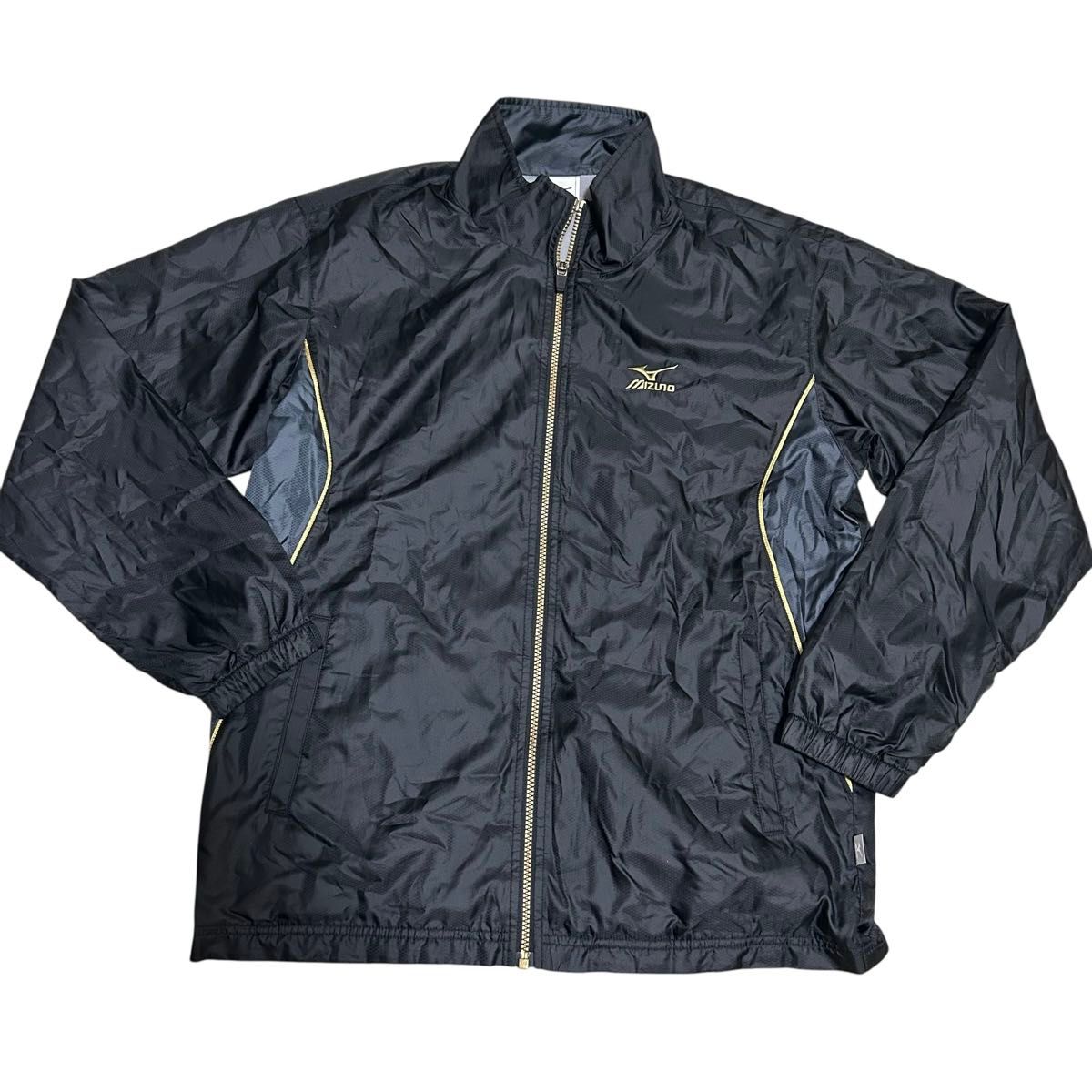 ミズノ ウインドブレーカー 上下セット 黒ゴールド M セットアップ