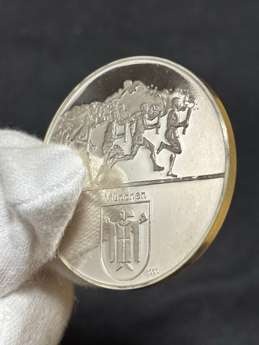 純銀製】ミュンヘンオリンピック 公式記念メダル×2枚セット ケース付属