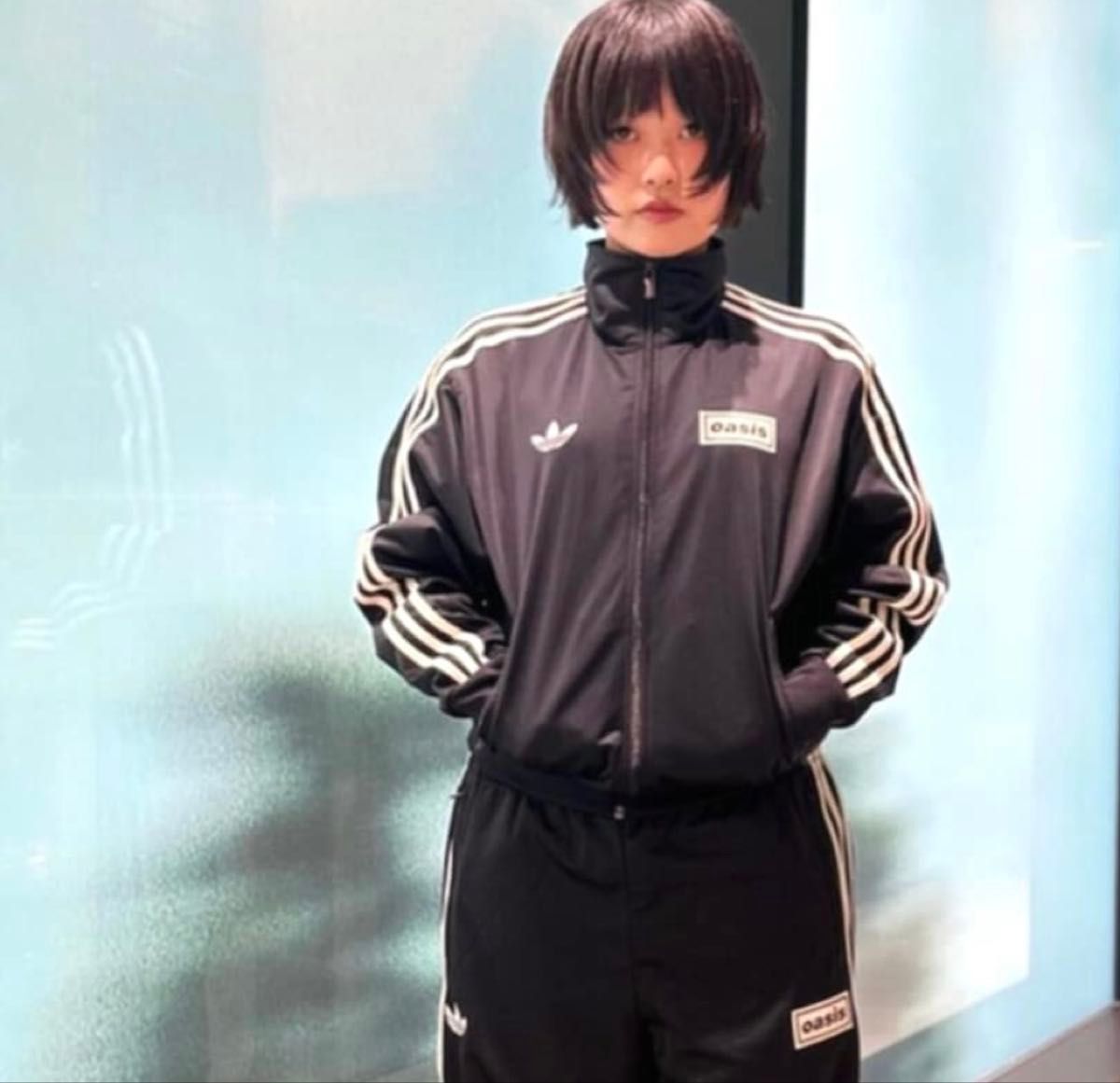 新品XL】ADIDAS OASIS ツアー ファイヤーバード トラックトップ 黒