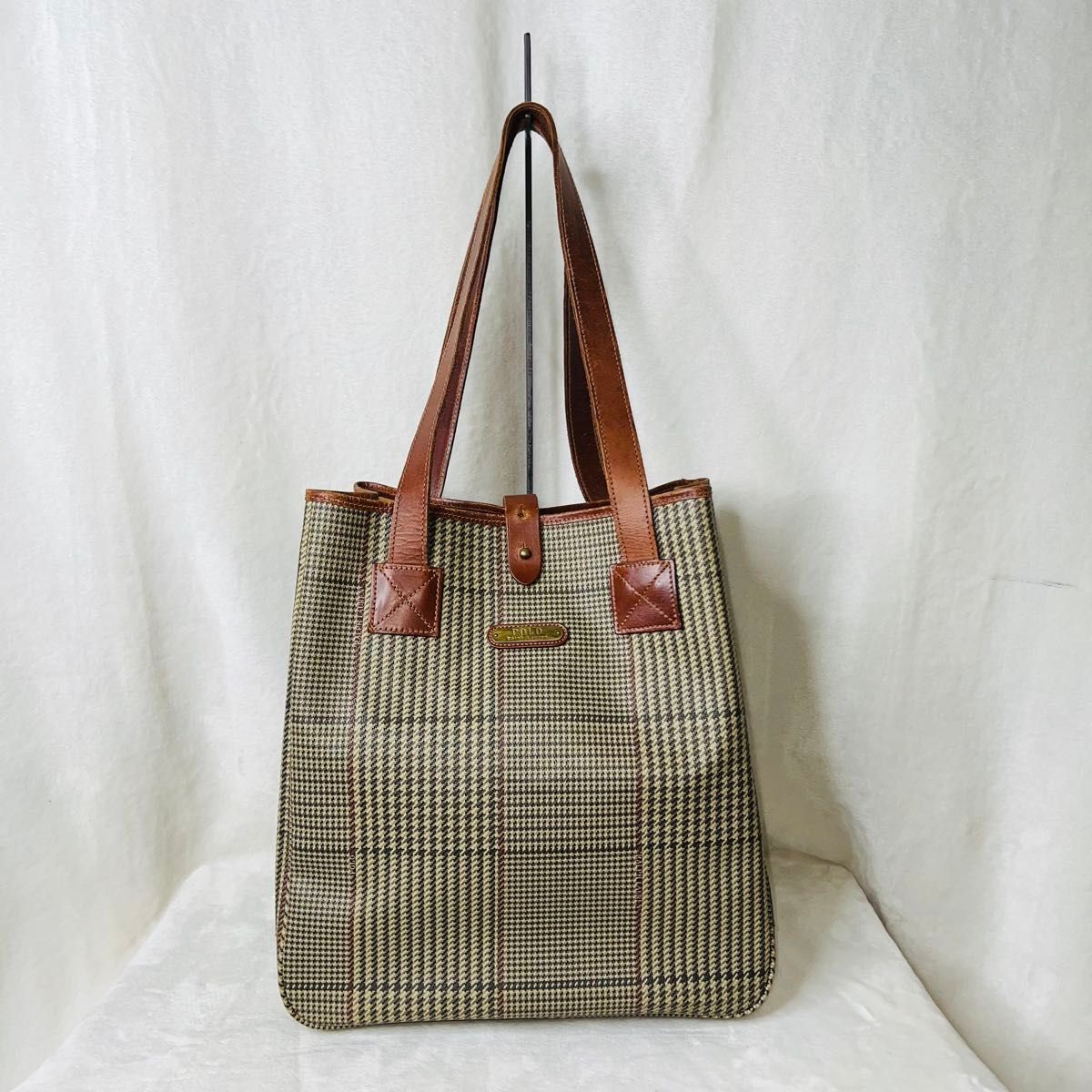 Polo Ralph Lauren ヴィンテージ トートバッグ PVC 千鳥柄 ポロ ラルフ