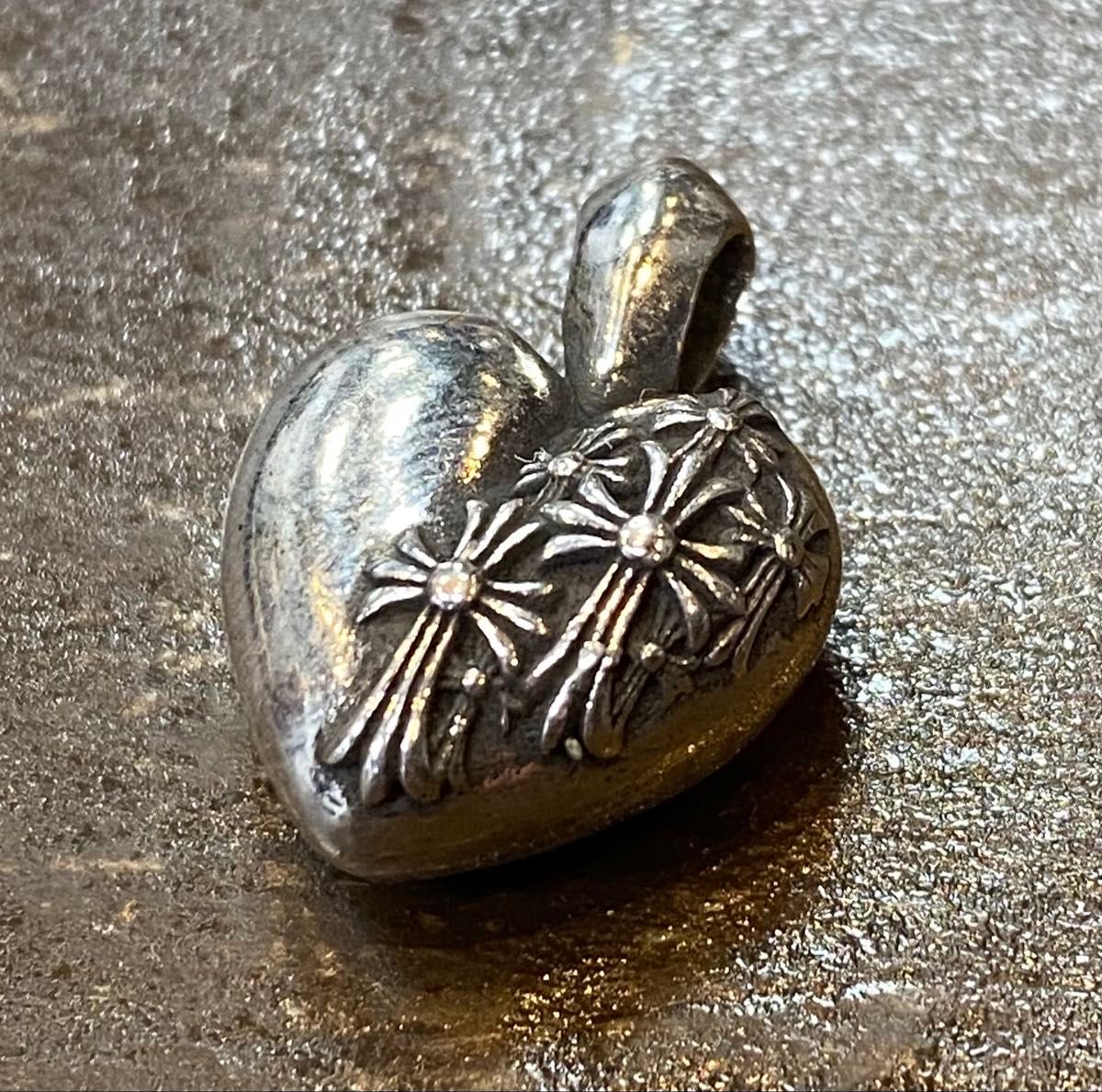 シルバー925 セメンタリークロス ハート チャーム ペンダントトップ