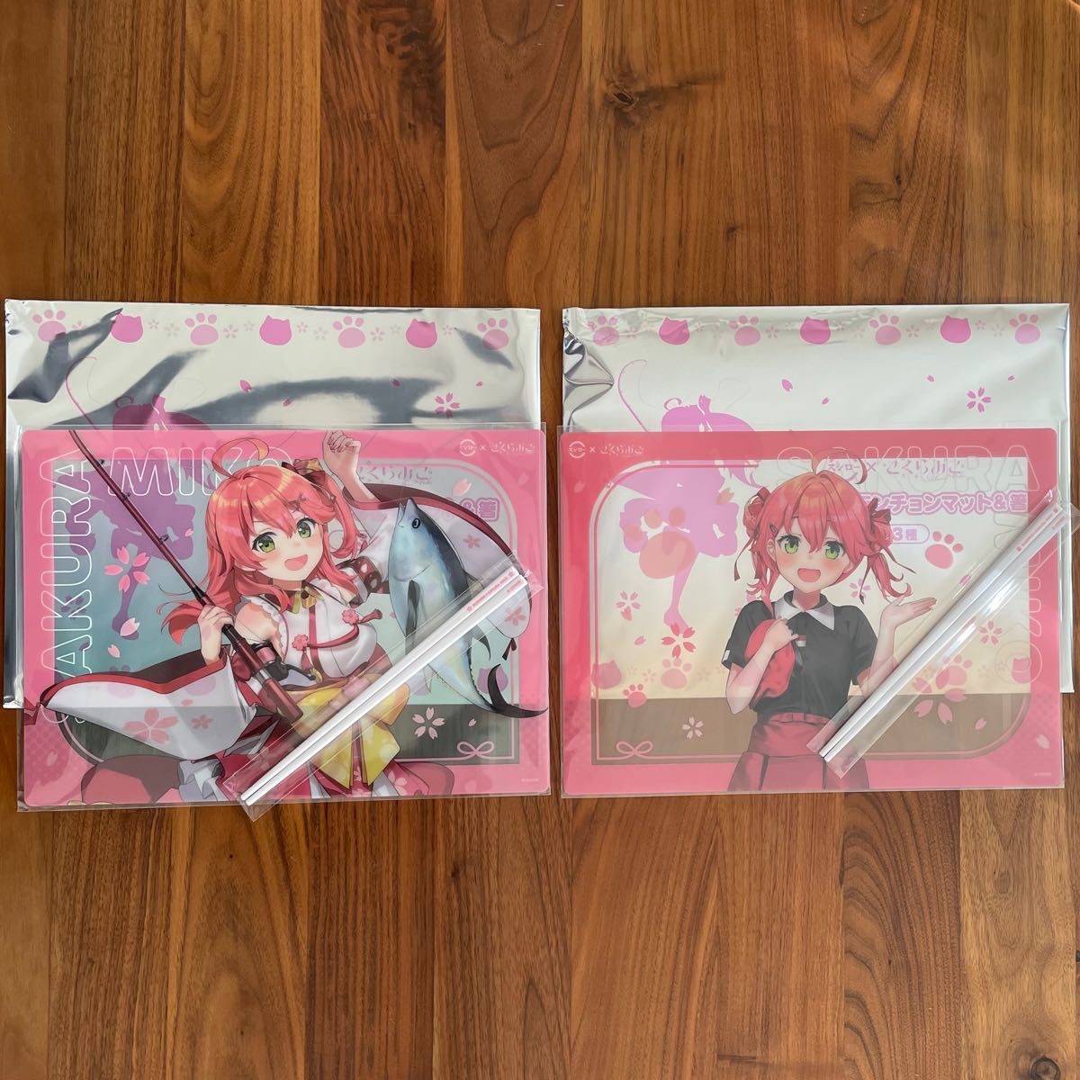 スシロー さくらみこ コラボ ランチョンマット 箸付きセット 釣り 制服