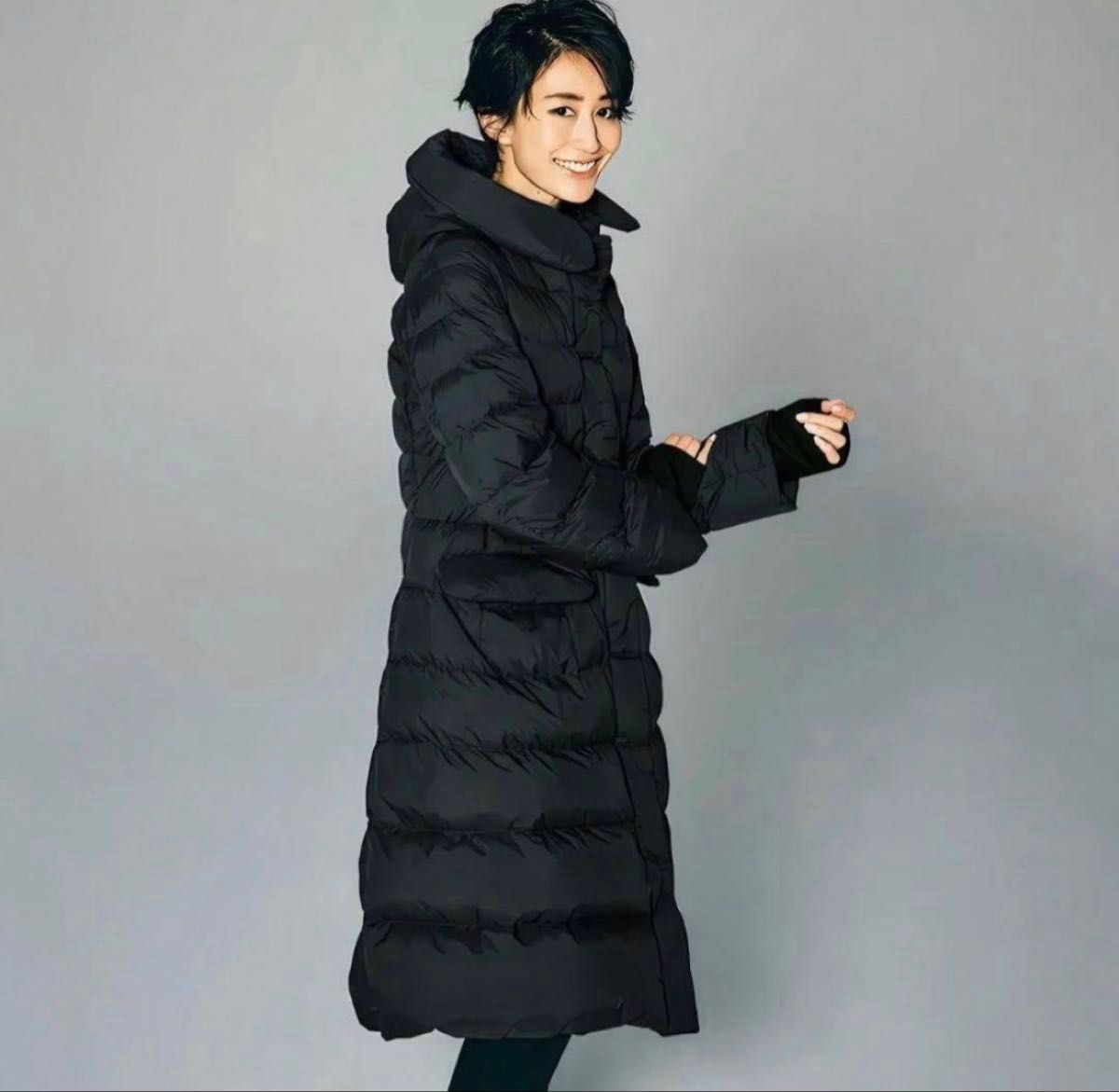 希少・美品】ユニクロ＋J ウルトラライトダウンフーデットコート 黒 L