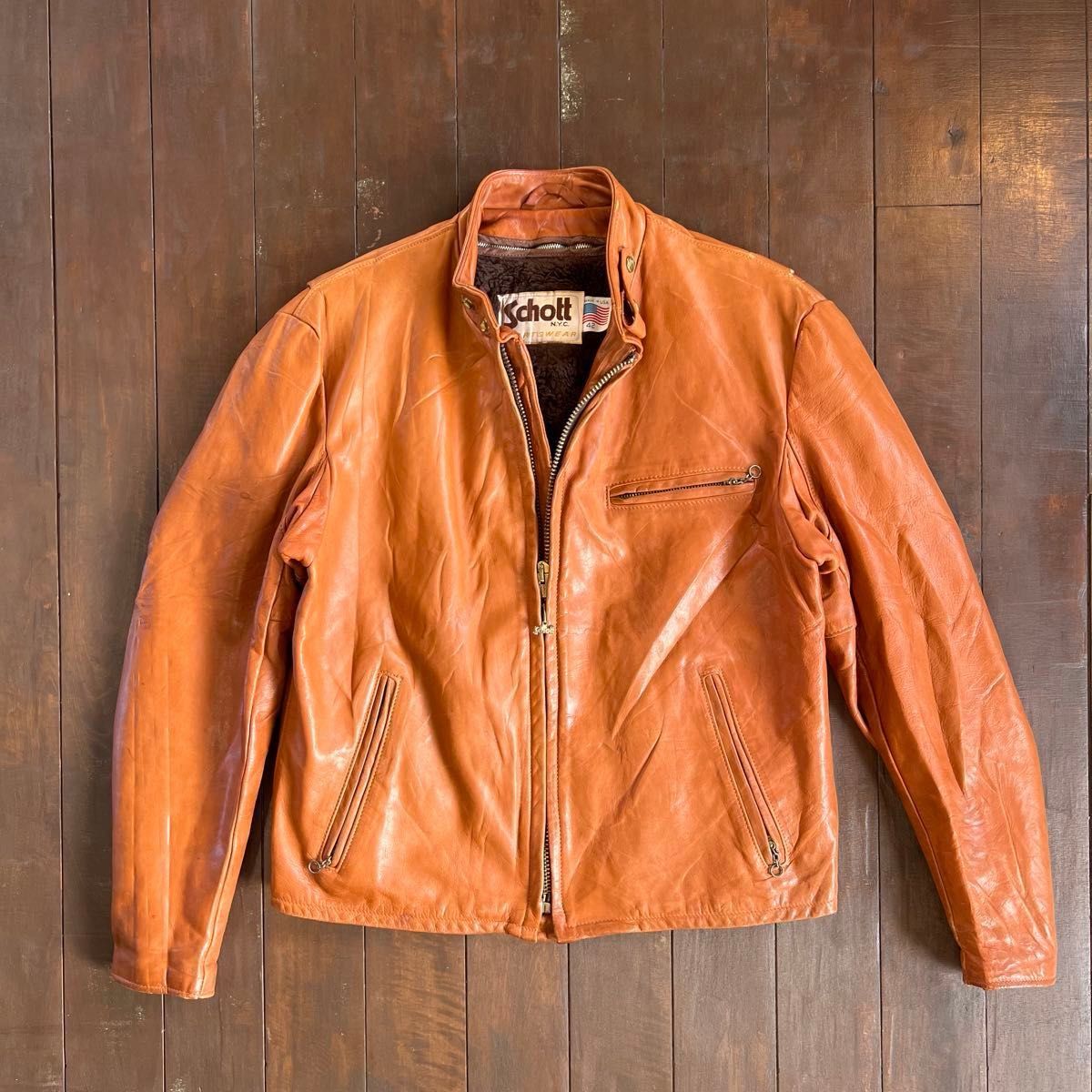 USA製 【Schott NYC ショット】レザーシングルライダースジャケット