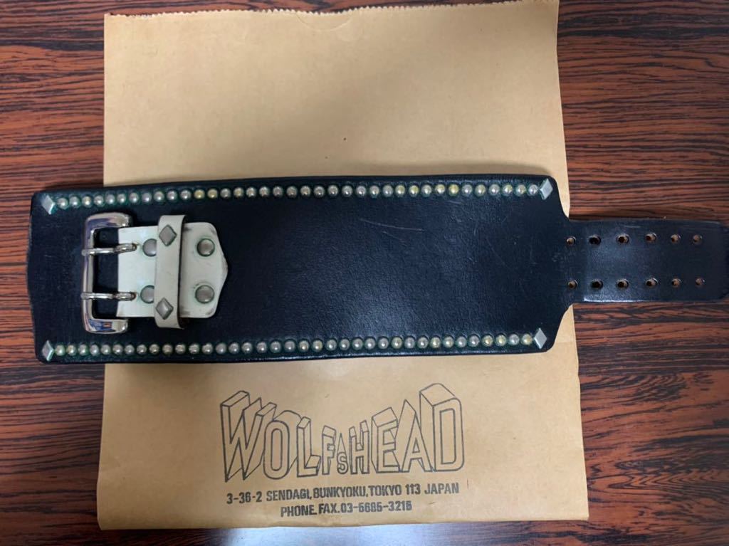 ウルフズヘッド WOLF'S HEAD レザー スタッズ リストバンド