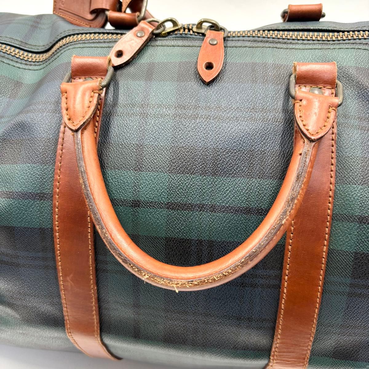 RALPH LAUREN ラルフローレン ボストンバッグ 2way PVC チェック柄 大
