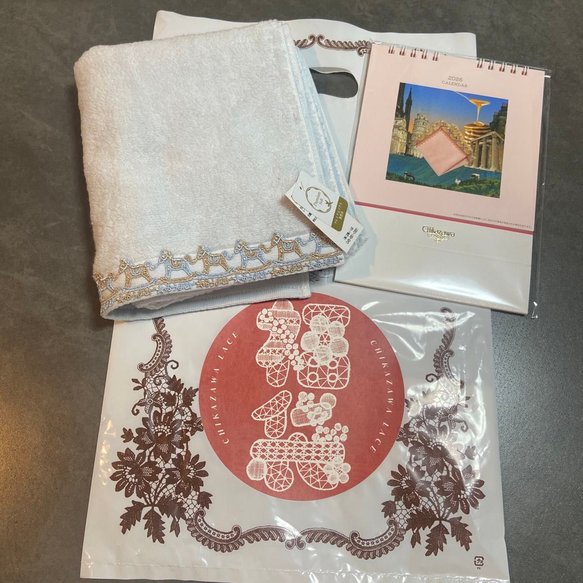 近沢レース フェイスタオル 2026 福袋 馬柄 カレンダー付き｜Yahoo