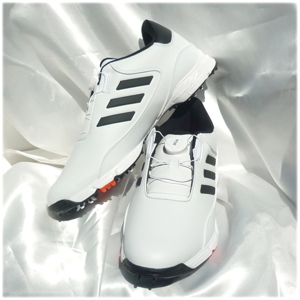 新品27cm アディダスゴルフ adidasGOLF 白LITE MAX BOA 24 ダイヤル式