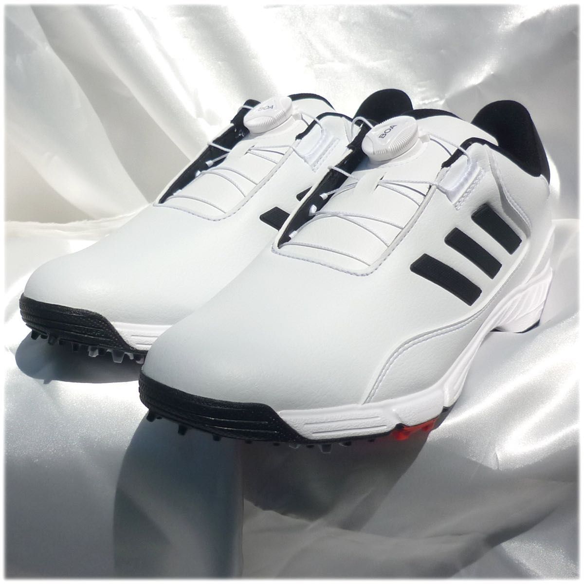 新品27cm アディダスゴルフ adidasGOLF 白LITE MAX BOA 24 ダイヤル式