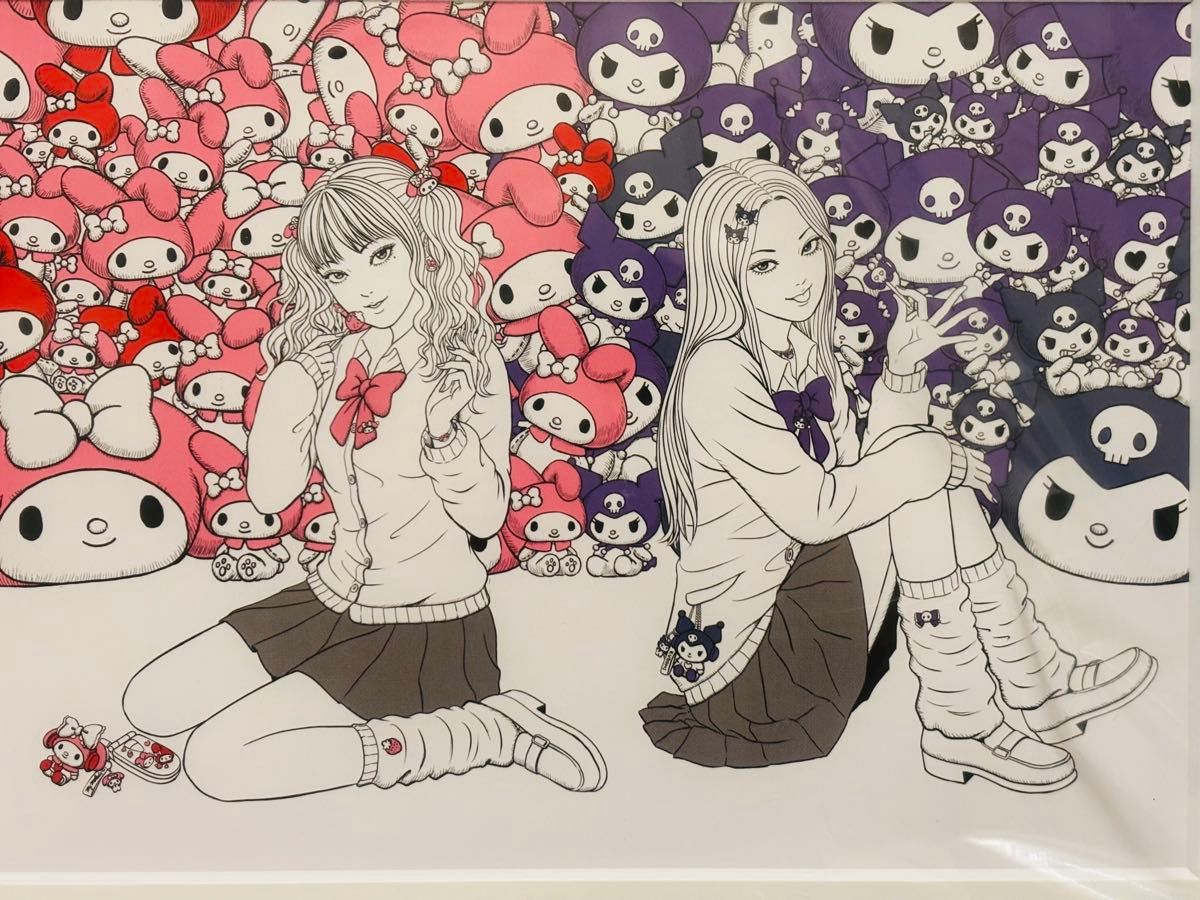 伊藤潤二×ギャル富江 ×マイメロディ＆クロミ キティ 複製原画 2セット