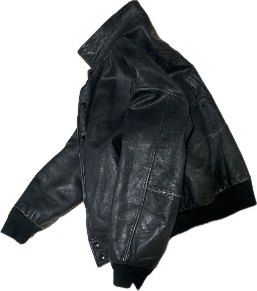 VAN レザージャケット 革ジャン バックロゴ ダメージ 90s オールド