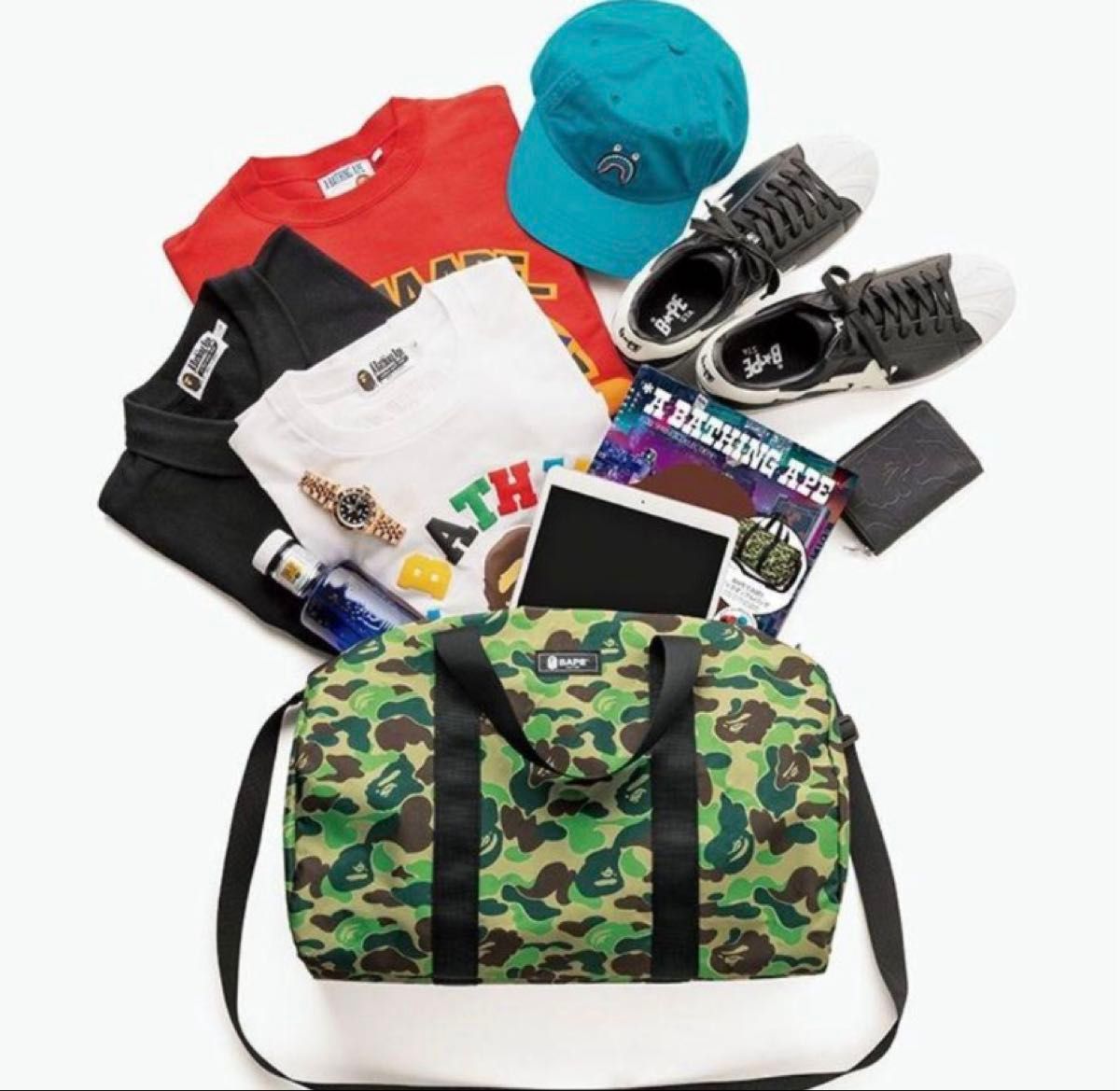 BAPE A BATHING APE ア ベイシング エイプ カモ柄 ビッグダッフル