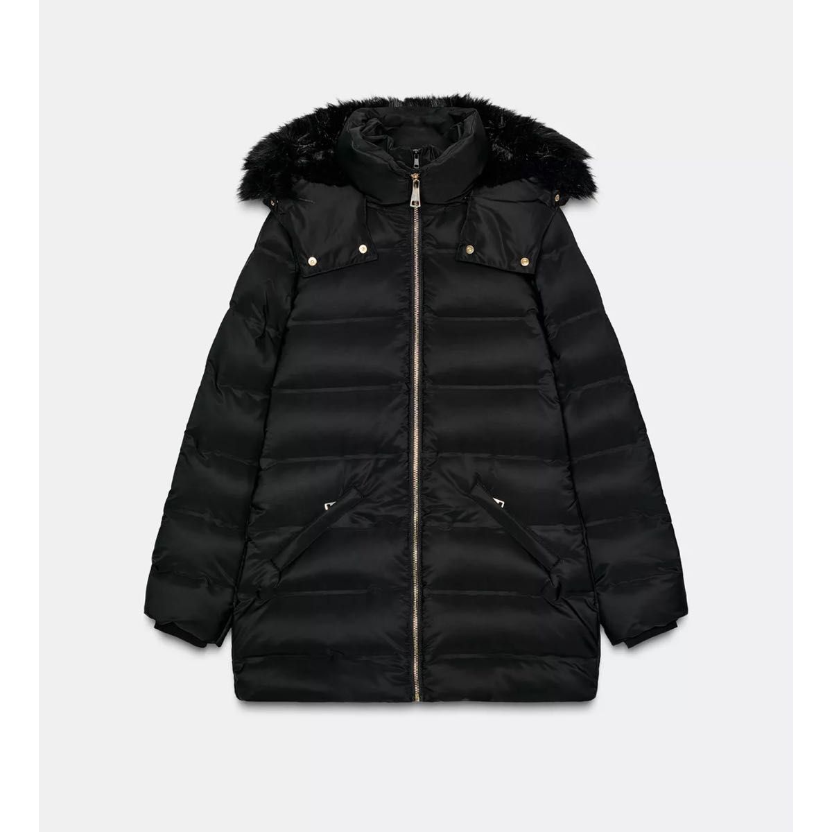 ZARA 撥水ウィンドブレーカーフード付きダウンジャケット ダウンコート