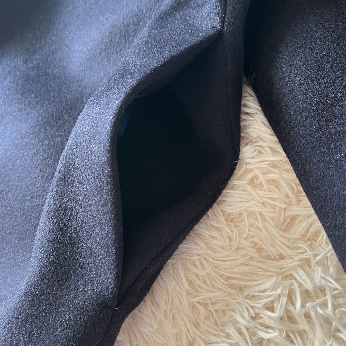 ENFOLD エンフォルド ウールリバーノーカラーコート 36 S相当 ダーク