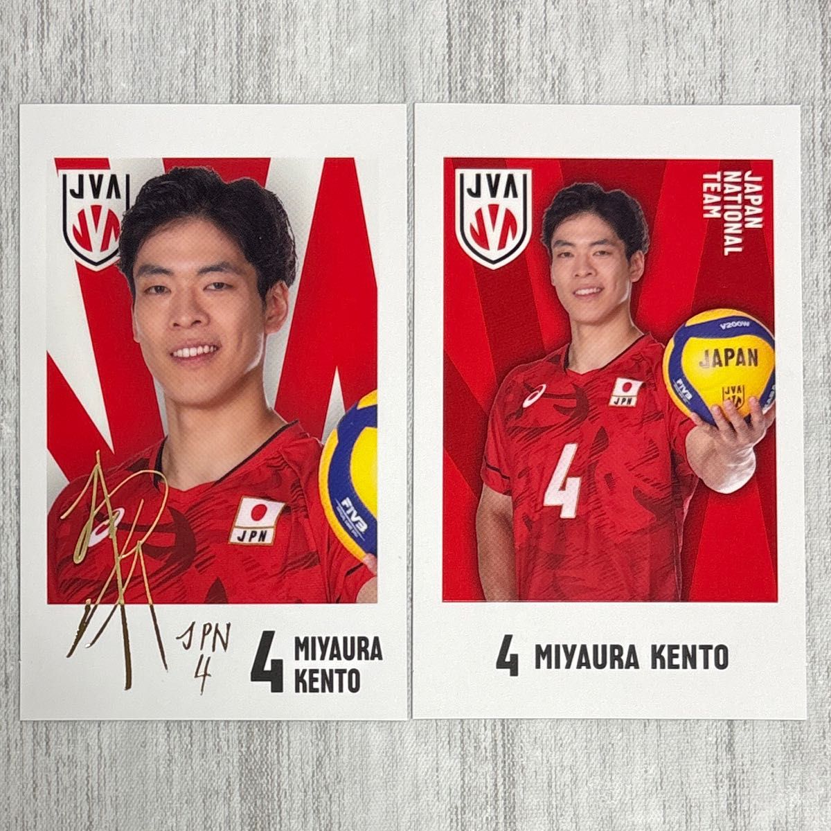 キャラポトレ バレーボール男子日本代表 金箔押しサインカード 宮浦健