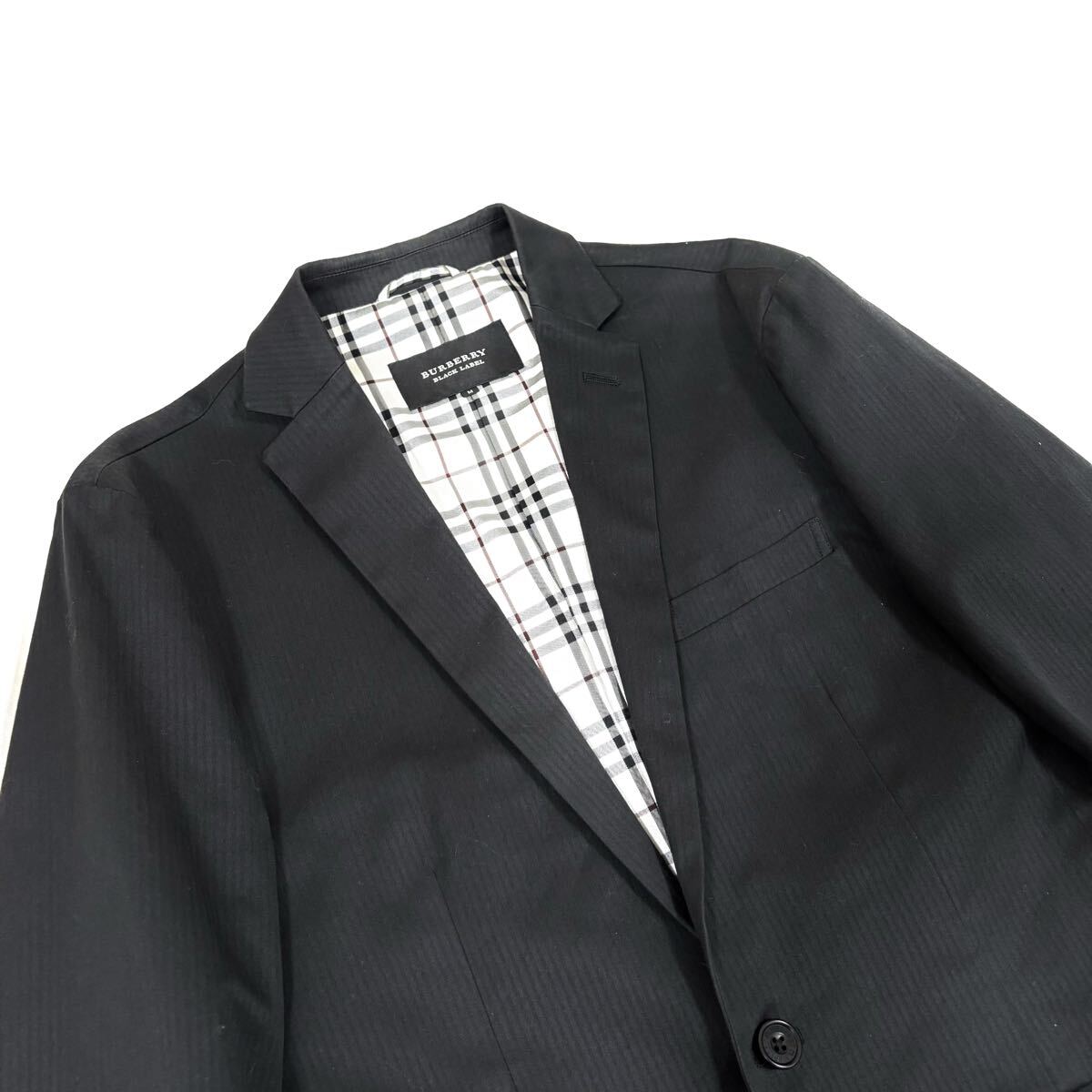 バーバリーブラックレーベル ストライプ テーラードジャケット M ノバ