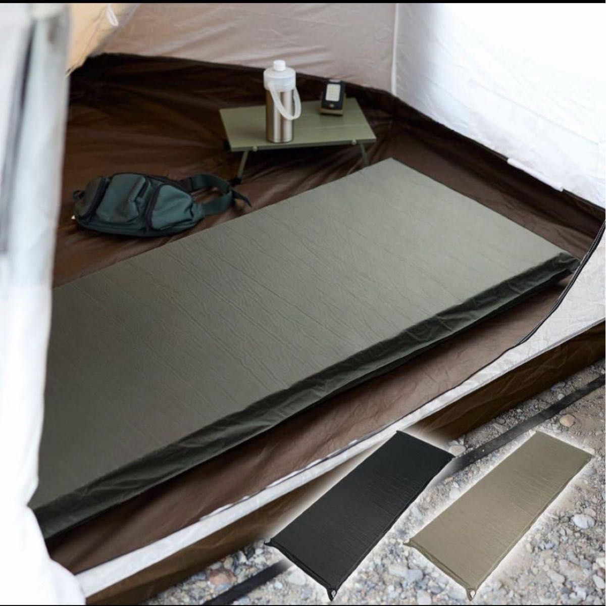 ワークマン 汚れが落ちやすい角張10cmインフレーターマット ブラック