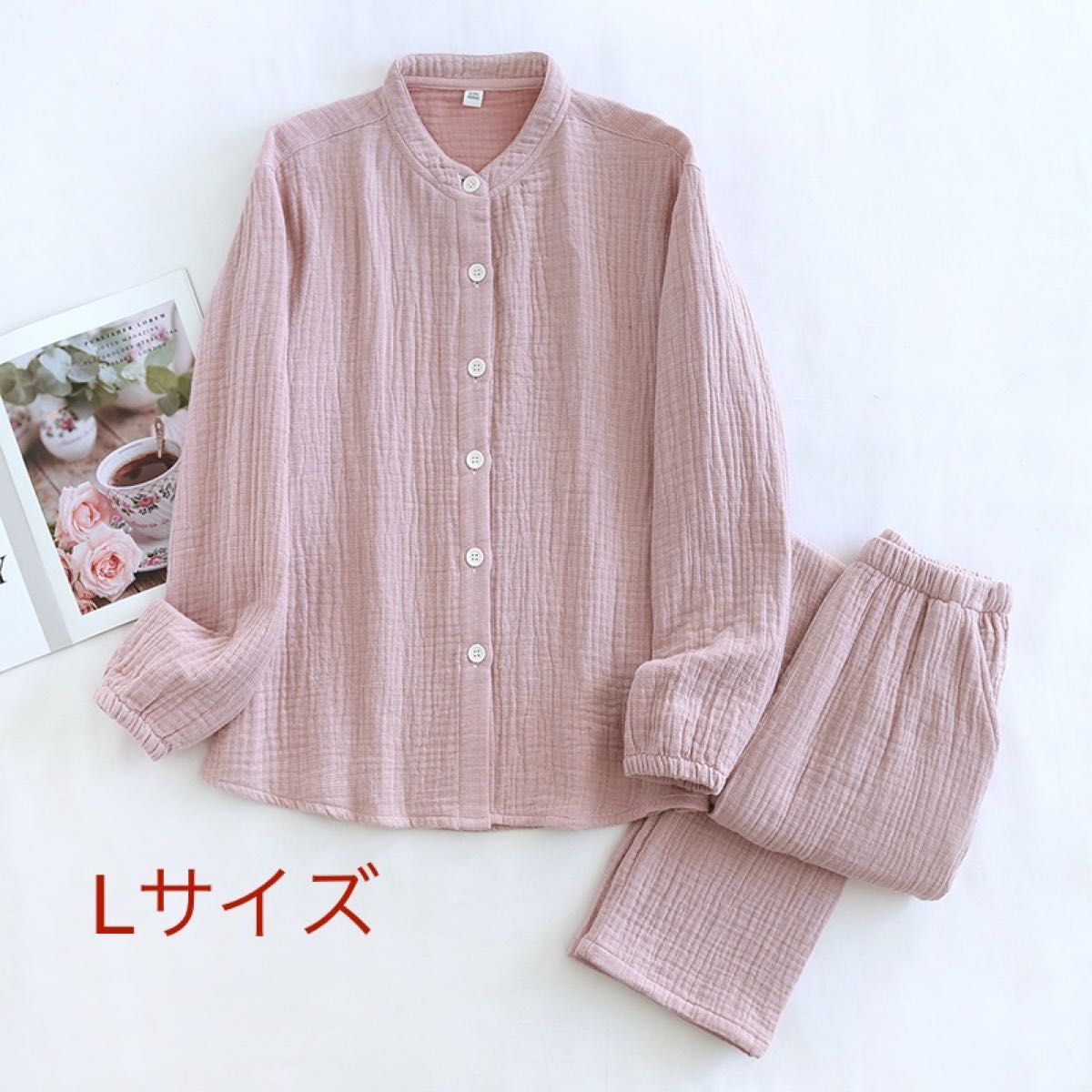 パジャマ レディースL 綿100％ 4重ガーゼ 秋冬快眠パジャマ 四層ガーゼ