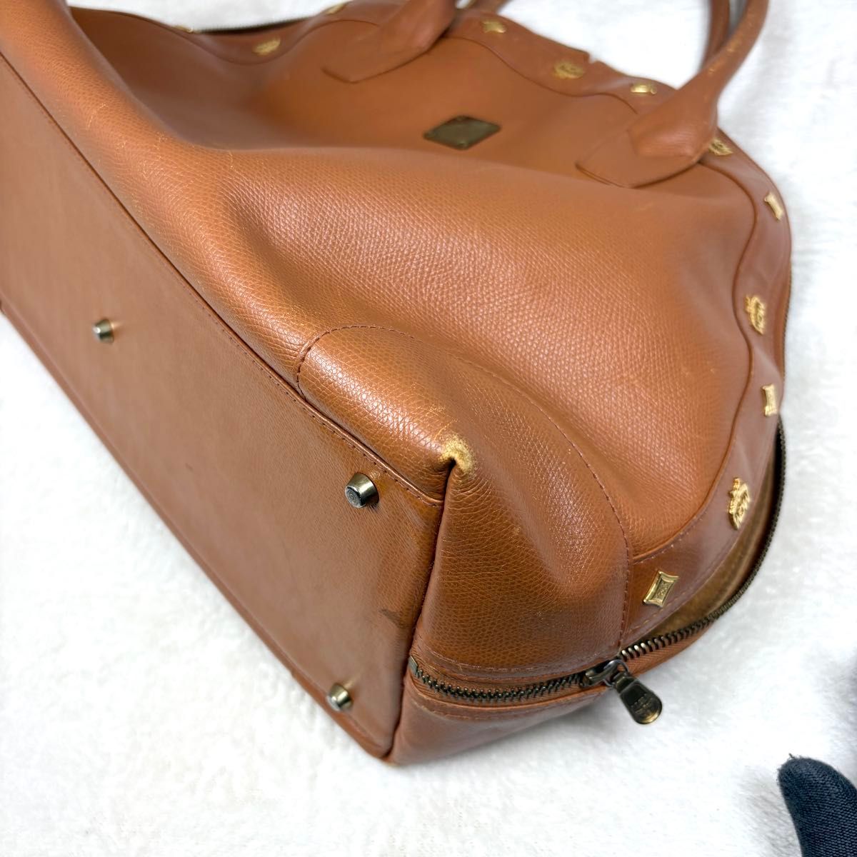 MCM エムシーエム ボストンバッグ ハンドバッグ ブラウン レザー