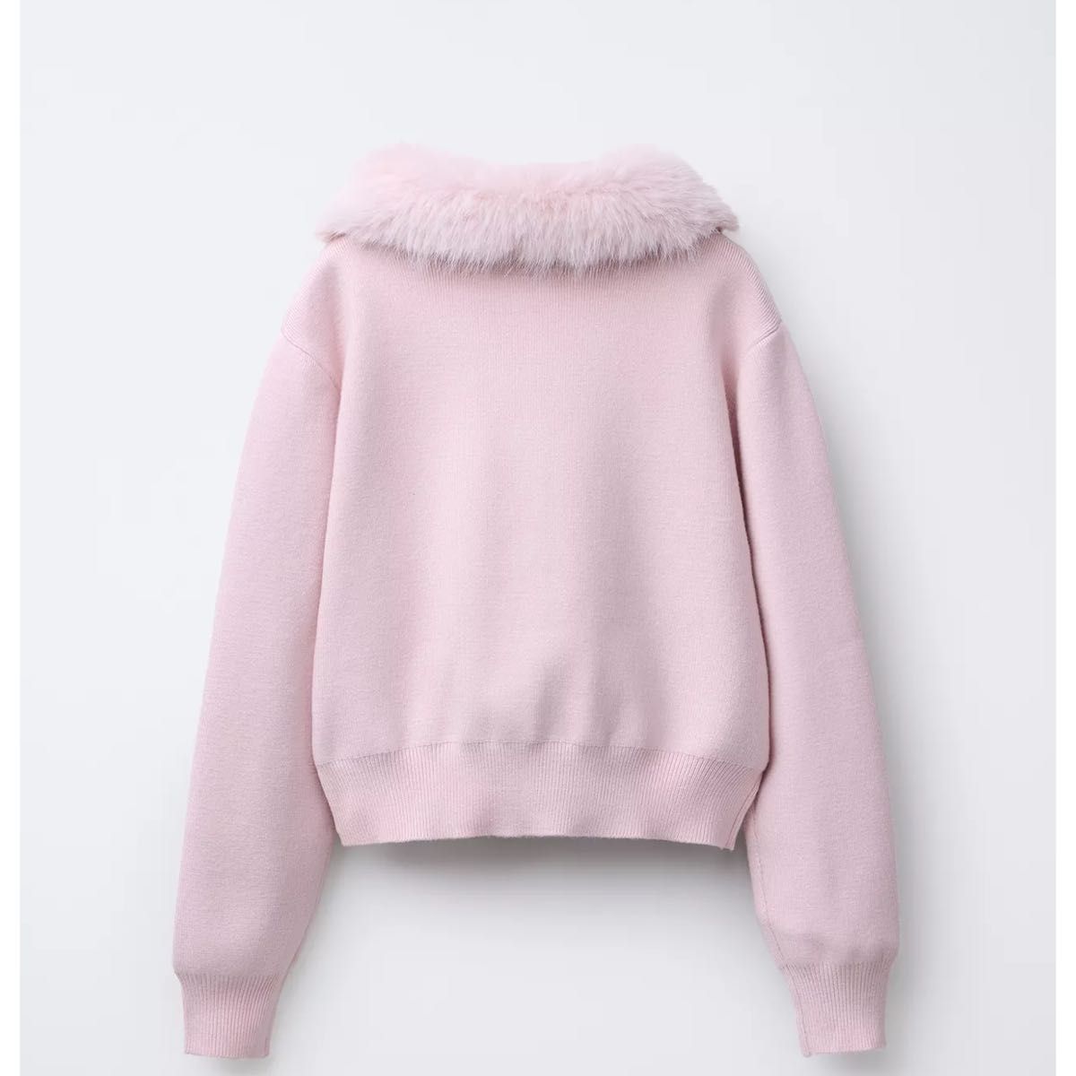 新品タグ付き ZARA フェイク ファー 襟取り外し可能 ニット ジャケット